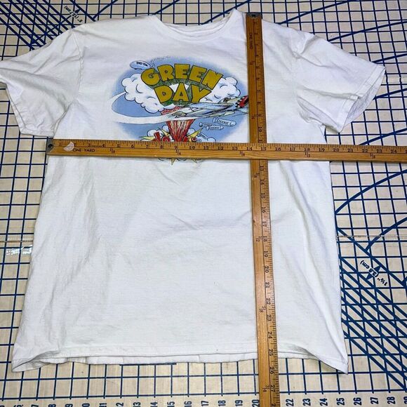 Green Day Dookie Shirt Mens Large White Graphic Tee Rock Band Y2K Concert 17295 - Picture 6 of 6